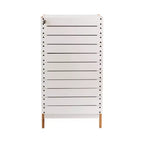 Deluxe Bamboo Floor Cabinet with Accent Slats Brown/White