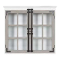 30" x 6.5" x 27.5" Hutchins Decorative Farmhouse Wood Wall Cabinet White/Gray - Kate & Laurel All Things Decor