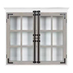 30" x 6.5" x 27.5" Hutchins Decorative Farmhouse Wood Wall Cabinet White/Gray - Kate & Laurel All Things Decor