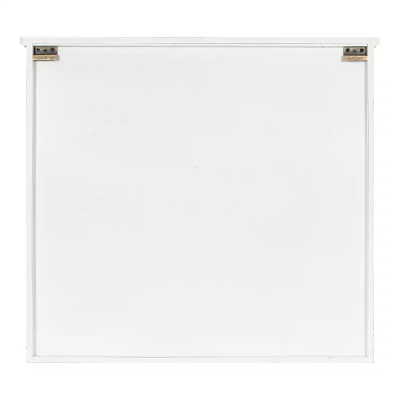 30" x 6.5" x 27.5" Hutchins Decorative Farmhouse Wood Wall Cabinet White/Gray