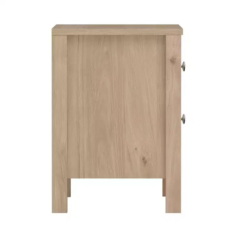 21-inch Tall 2-Drawer Nightstand End Table, Jackson Hickory