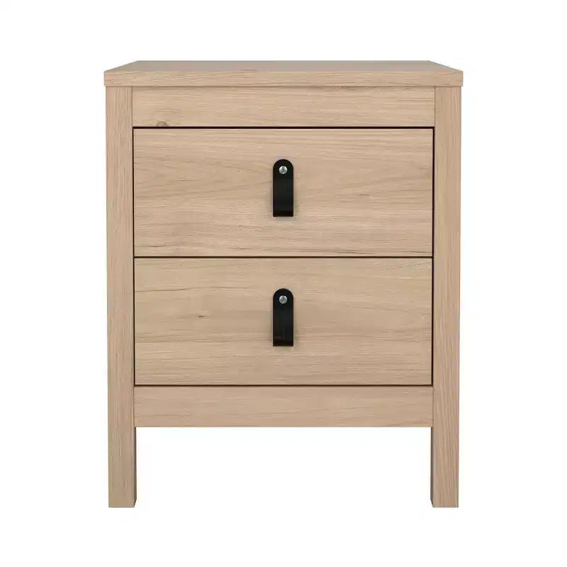 21-inch Tall 2-Drawer Nightstand End Table, Jackson Hickory