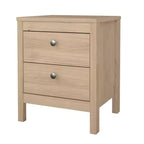 21-inch Tall 2-Drawer Nightstand End Table, Jackson Hickory