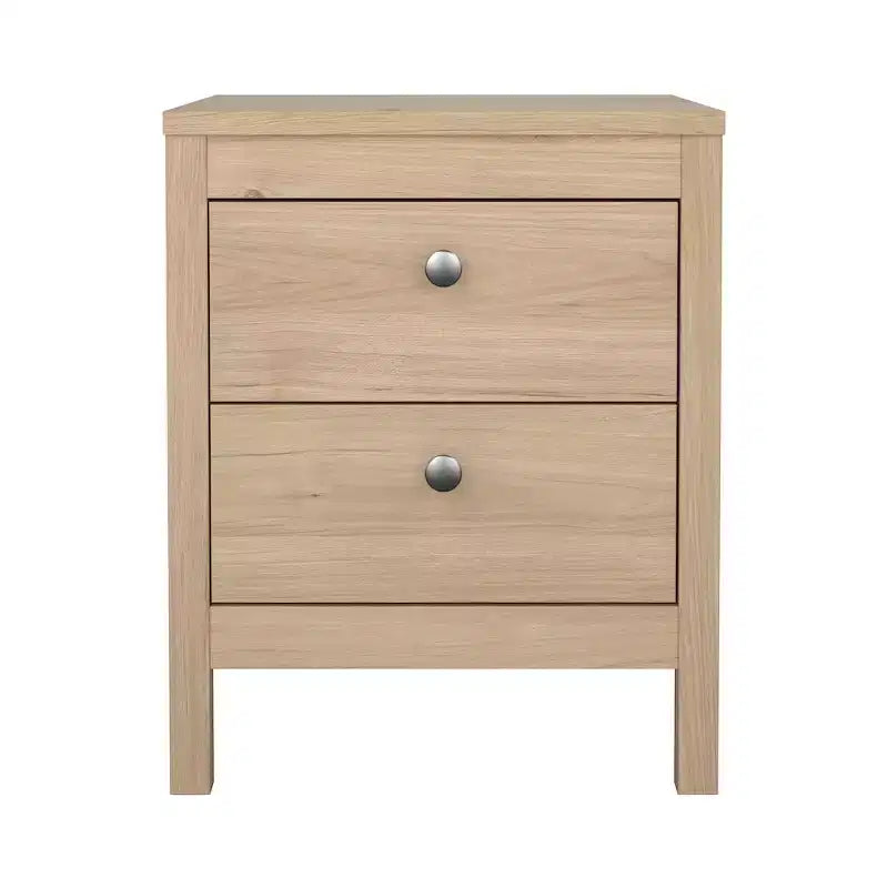 21-inch Tall 2-Drawer Nightstand End Table, Jackson Hickory