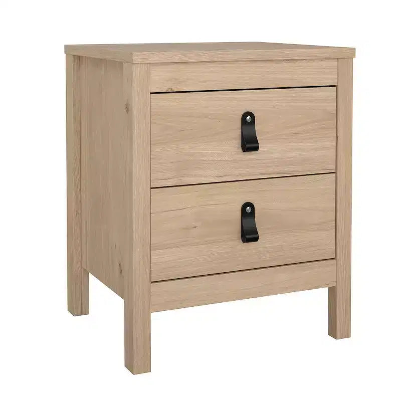 21-inch Tall 2-Drawer Nightstand End Table, Jackson Hickory