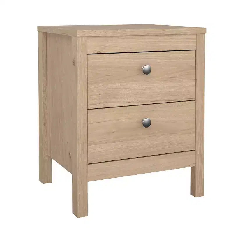 21-inch Tall 2-Drawer Nightstand End Table, Jackson Hickory