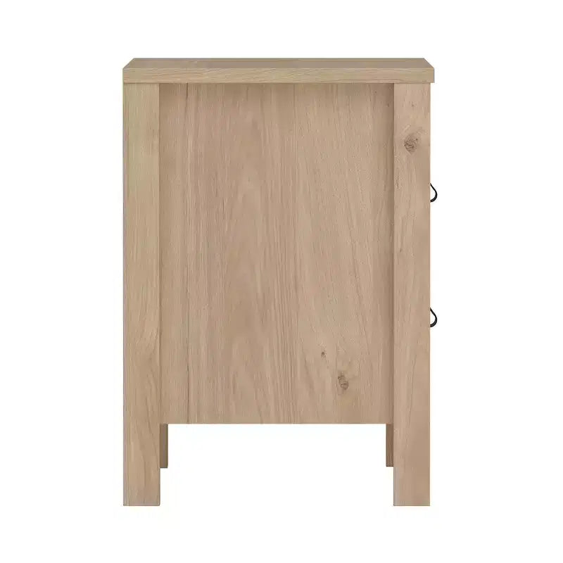21-inch Tall 2-Drawer Nightstand End Table, Jackson Hickory