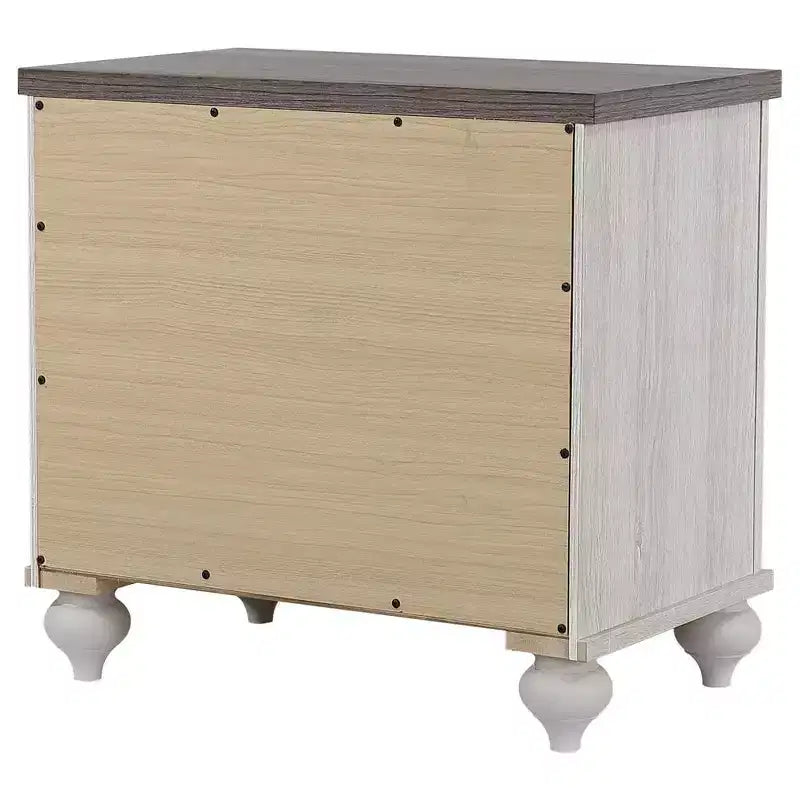 2-Drawer Nightstand Vintage Linen