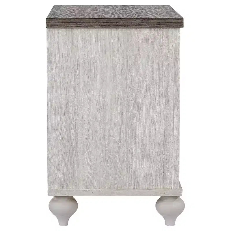 2-Drawer Nightstand Vintage Linen