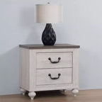 2-Drawer Nightstand Vintage Linen