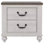 2-Drawer Nightstand Vintage Linen