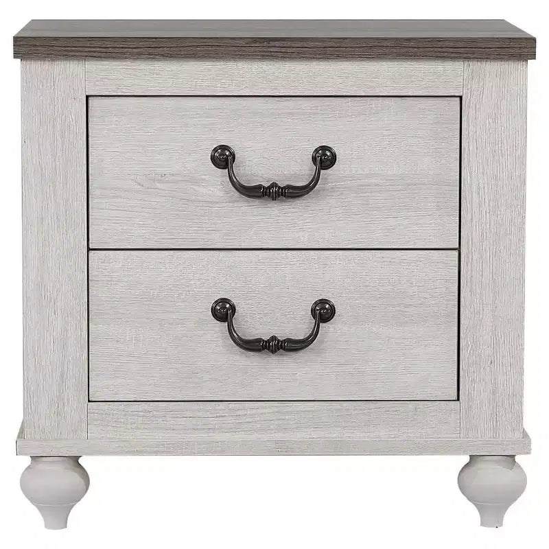 2-Drawer Nightstand Vintage Linen