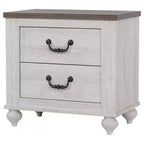2-Drawer Nightstand Vintage Linen