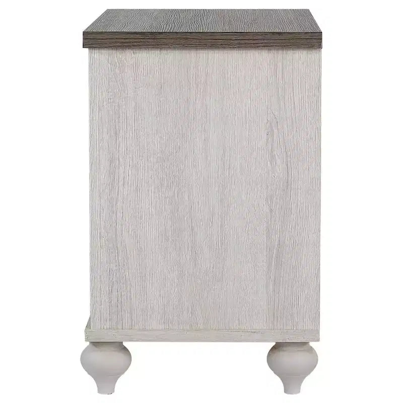 2-Drawer Nightstand Vintage Linen