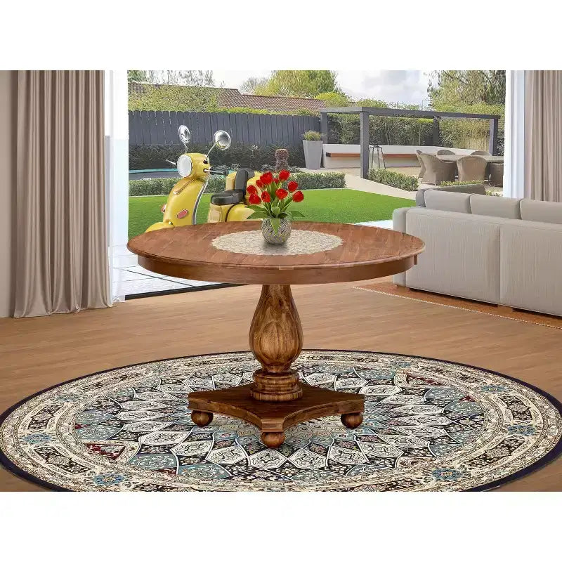 Round Dining Table with Pedestal