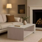 47 Modern Coffee Table with Shelf Light Wood Center Table
