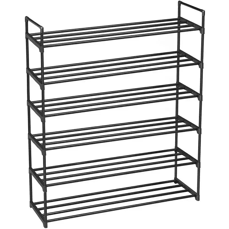 Karl Home 6-Tier Black Iron 36.22in. W Freestanding Shoe Racks