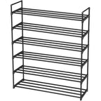 6-Tier Black Iron 36.22in. W Freestanding Shoe Racks