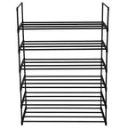 6-Tier Black Iron 36.22in. W Freestanding Shoe Racks