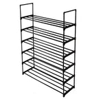 6-Tier Black Iron 36.22in. W Freestanding Shoe Racks