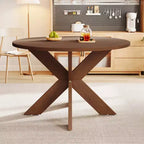 MAYEERTY Round Modern Dining Table Cherry for Kitchen Living Room