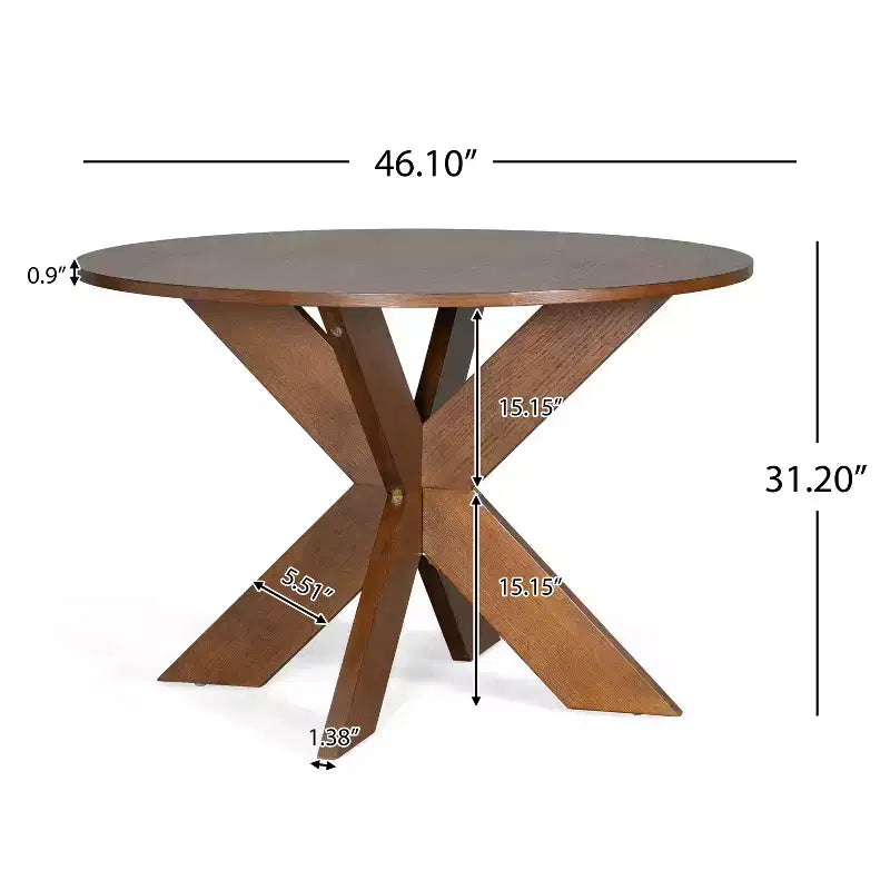 Round Modern Dining Table Cherry for Kitchen Living Room