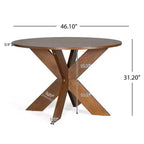 Round Modern Dining Table Cherry for Kitchen Living Room