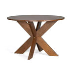 Round Modern Dining Table Cherry for Kitchen Living Room