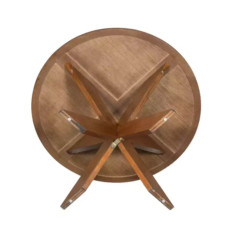 Round Modern Dining Table Cherry for Kitchen Living Room
