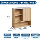 Fluted Bathroom Wall Cabinet, Medicine Cabinet with Faux Marble Top, Adjustable Shelf and Open Storage Space, Wall Mounted Storage Organizer