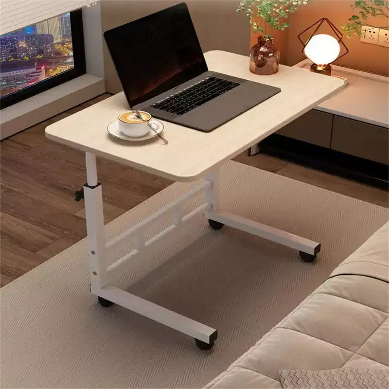 Small Standing Desk with Wheels, Stand Up Desk, Mobile Portable Rolling Laptop PC Table Adjustable Height Computer Workstation for Home Office