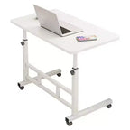 Small Standing Desk with Wheels, Stand Up Desk, Mobile Portable Rolling Laptop PC Table Adjustable Height Computer Workstation for Home Office