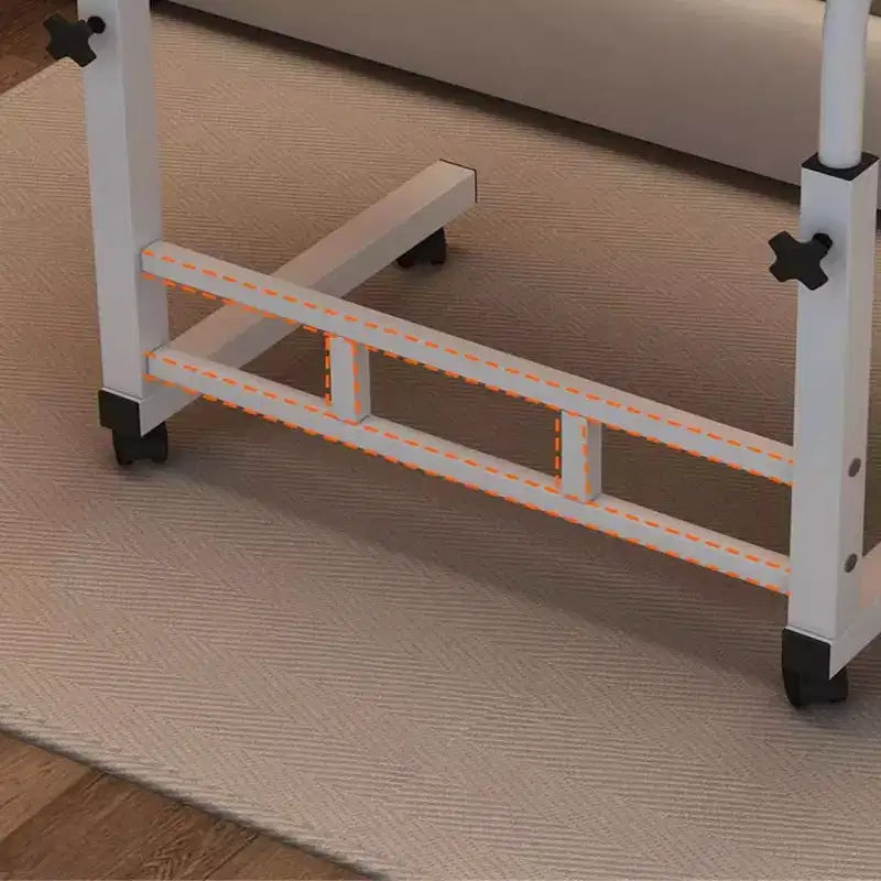 Small Standing Desk with Wheels, Stand Up Desk, Mobile Portable Rolling Laptop PC Table Adjustable Height Computer Workstation for Home Office