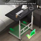 Small Standing Desk with Wheels, Stand Up Desk, Mobile Portable Rolling Laptop PC Table Adjustable Height Computer Workstation for Home Office