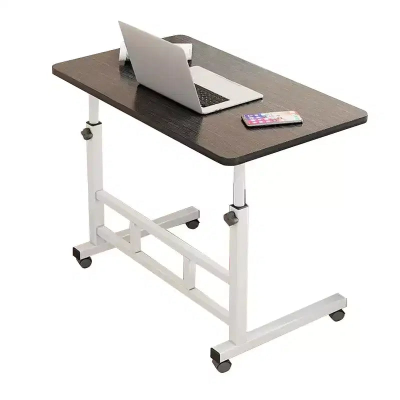 Small Standing Desk with Wheels, Stand Up Desk, Mobile Portable Rolling Laptop PC Table Adjustable Height Computer Workstation for Home Office