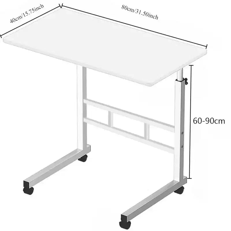 Small Standing Desk with Wheels, Stand Up Desk, Mobile Portable Rolling Laptop PC Table Adjustable Height Computer Workstation for Home Office