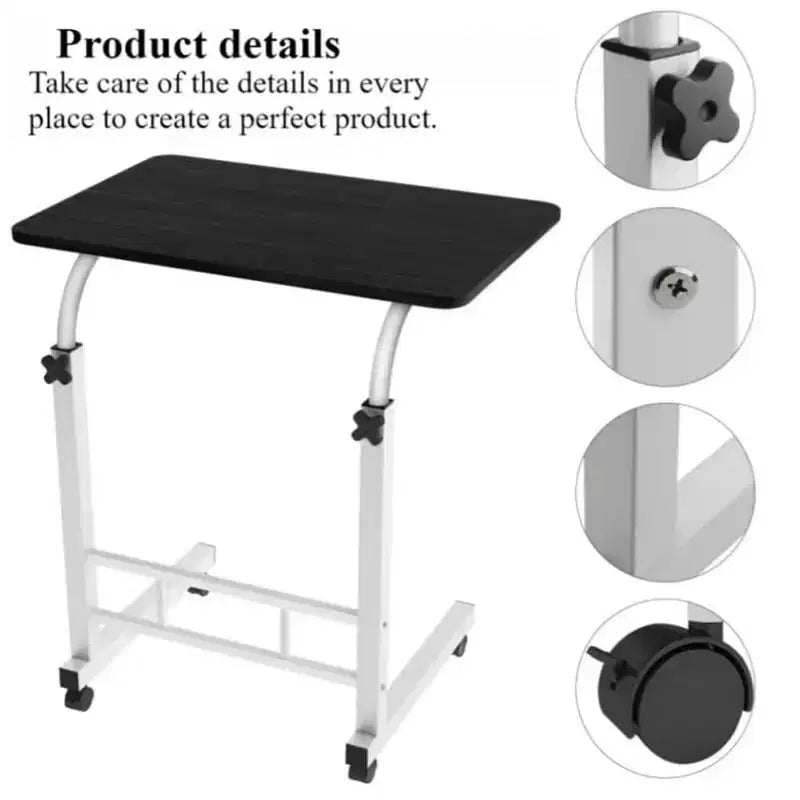 Small Standing Desk with Wheels, Stand Up Desk, Mobile Portable Rolling Laptop PC Table Adjustable Height Computer Workstation for Home Office
