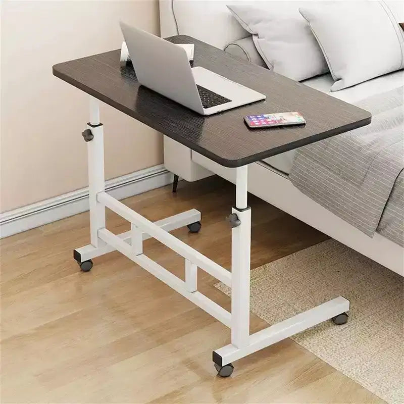 Small Standing Desk with Wheels, Stand Up Desk, Mobile Portable Rolling Laptop PC Table Adjustable Height Computer Workstation for Home Office