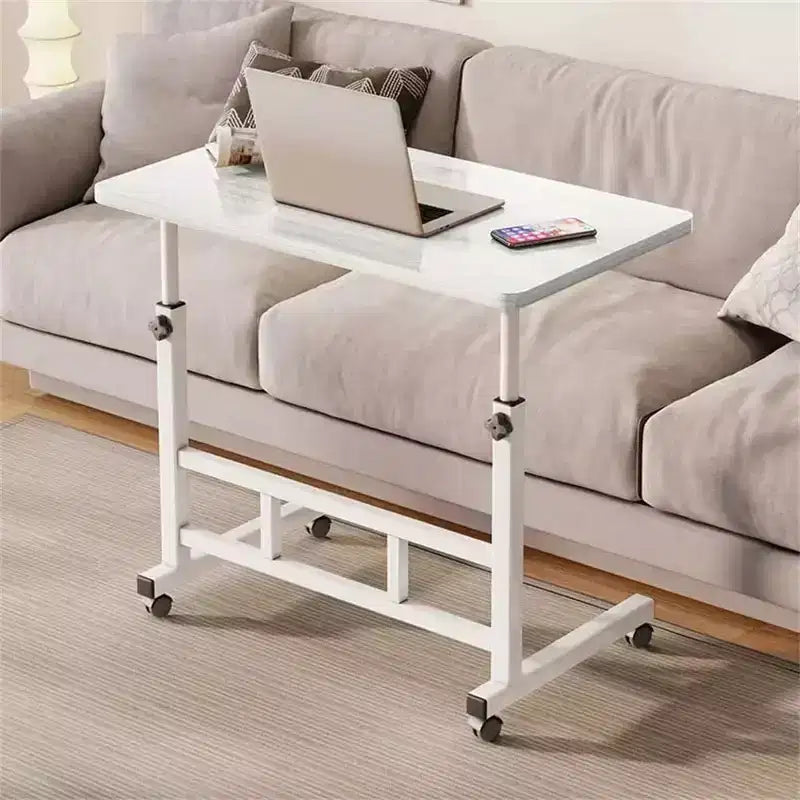 Small Standing Desk with Wheels, Stand Up Desk, Mobile Portable Rolling Laptop PC Table Adjustable Height Computer Workstation for Home Office