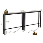 Rust Brown 2pcs Triamine Iron 200*15*79cm Entryway Table with Plugs