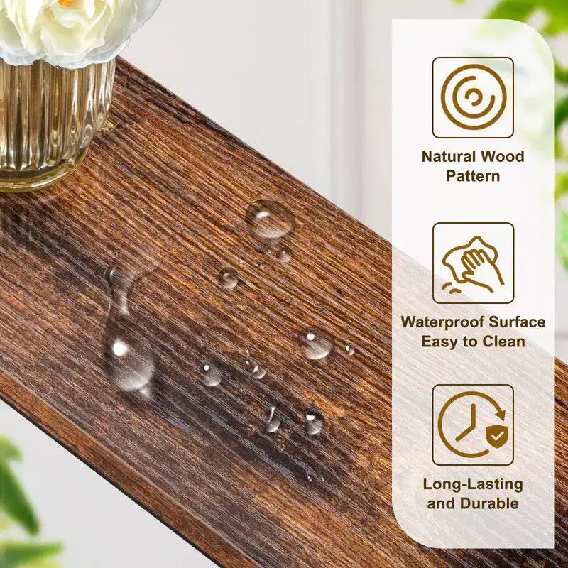 Rust Brown 2pcs Triamine Iron 200*15*79cm Entryway Table with Plugs