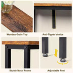 Rust Brown 2pcs Triamine Iron 200*15*79cm Entryway Table with Plugs