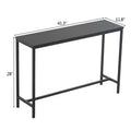 105cm Long Single Layer Melamine Board Iron Frame 105*30*71cm Black Oak Board Black Frame Porch Storage Console Table