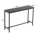 105cm Long Single Layer Melamine Board Iron Frame 105*30*71cm Black Oak Board Black Frame Porch Storage Console Table