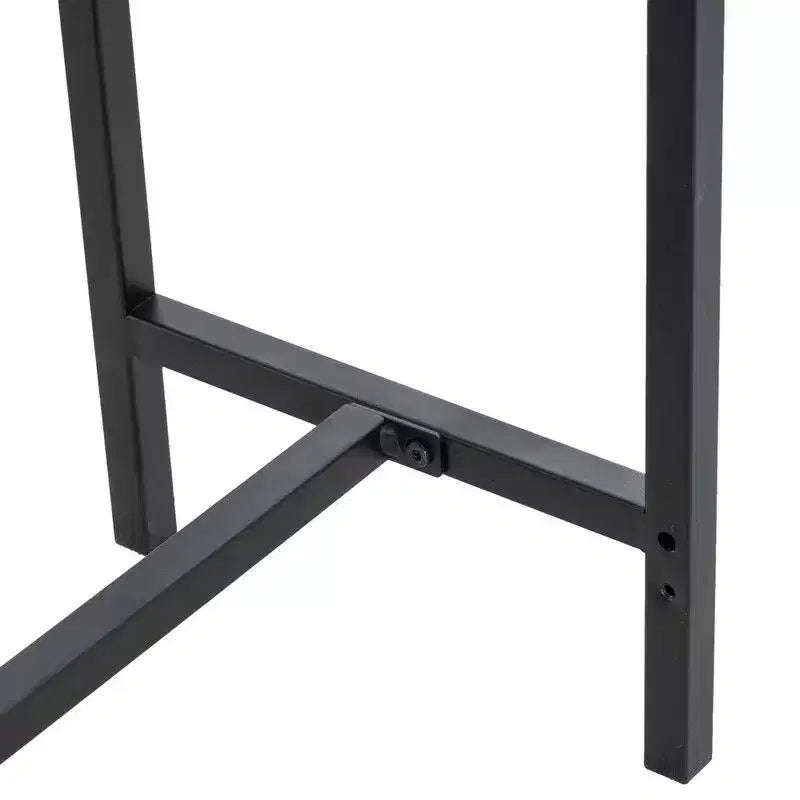 105cm Long Single Layer Melamine Board Iron Frame 105*30*71cm Black Oak Board Black Frame Porch Storage Console Table