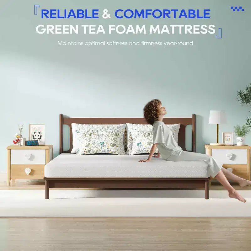 6 Inch Green Tea Memory Foam Mattress Cooling Gel Infused Mattress