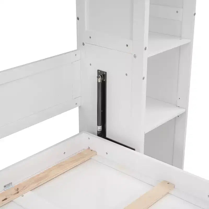 Murphy Bed with Storage Shelves and LED Lights, Foldable Wall Bed Murphy Bed Cabinet for Guest Room
