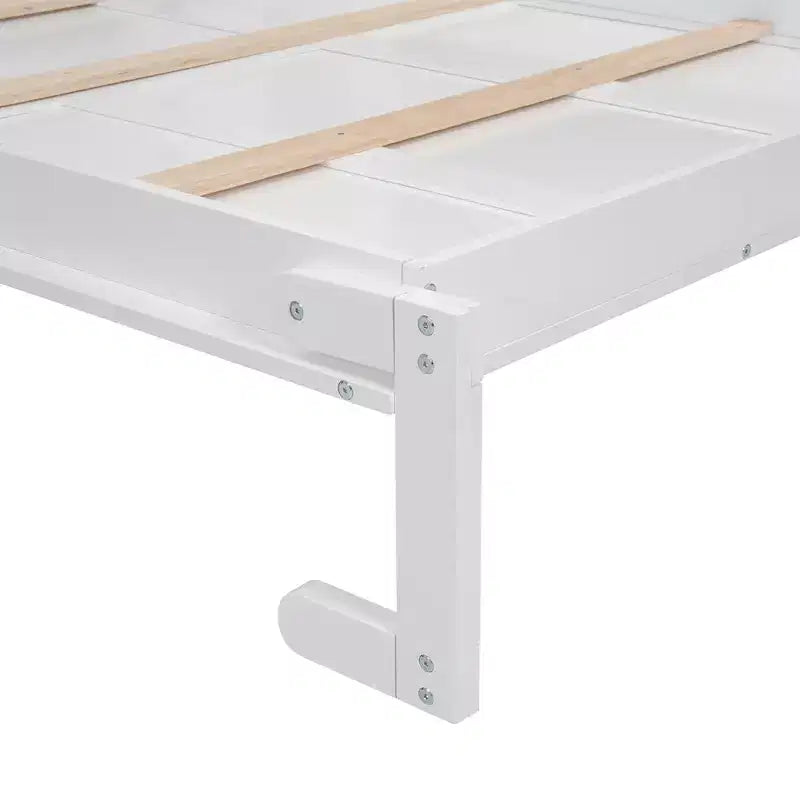 Murphy Bed with Storage Shelves and LED Lights, Foldable Wall Bed Murphy Bed Cabinet for Guest Room