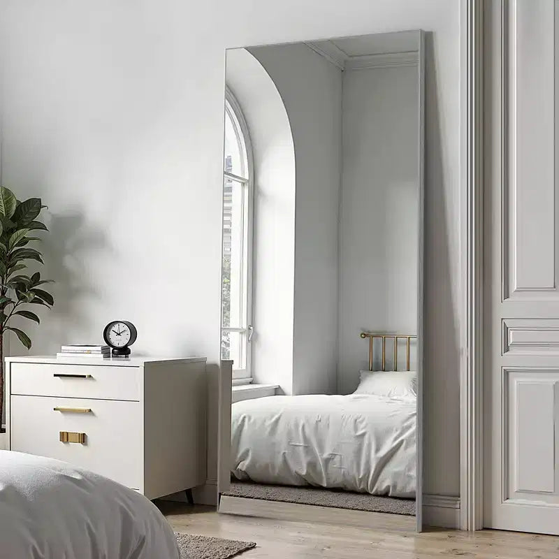 71x31 inch Aluminum Alloy Fine Edged Rectangular Silver Full-length Mirror (with Bracket)