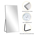 71x31 inch Aluminum Alloy Fine Edged Rectangular Silver Full-length Mirror (with Bracket)